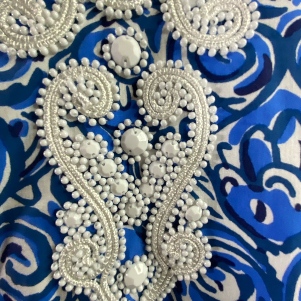 Lilly Pulitzer Julianna Embroidered Beaded Indigo Chasing Tail Dress SKU0633 - Picture 6 of 9